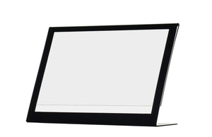 11"W x 8.5"H Side Load Acrylic Sign Holder - Slant Back Landscape (Black Border)