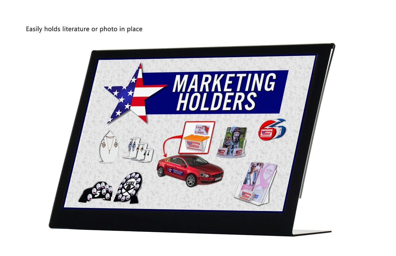 11"W x 8.5"H Graphic Flyer Display Sign Holder with Black Border