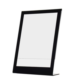 8.5"W x 11"H Side Load Acrylic Sign Holder - Slant Back (Black Border)