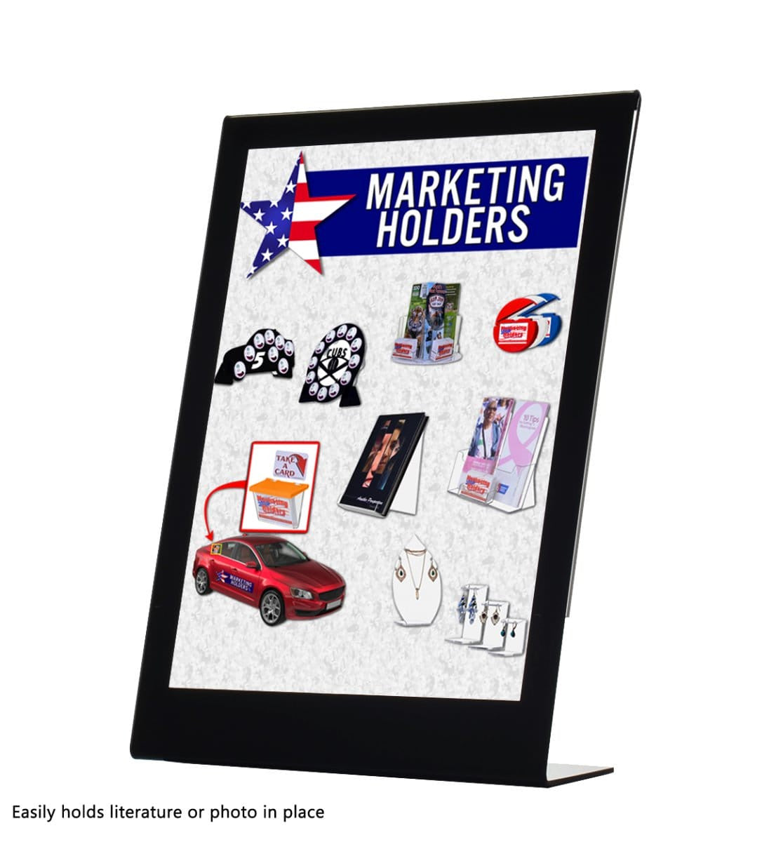 8.5"W x 11"H Sign Holder with Black Border Ad Display Frame