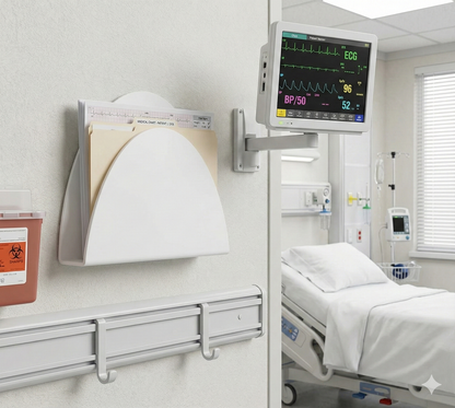 Medical Chart Holder Wall Mount Literature Record Documents Rack