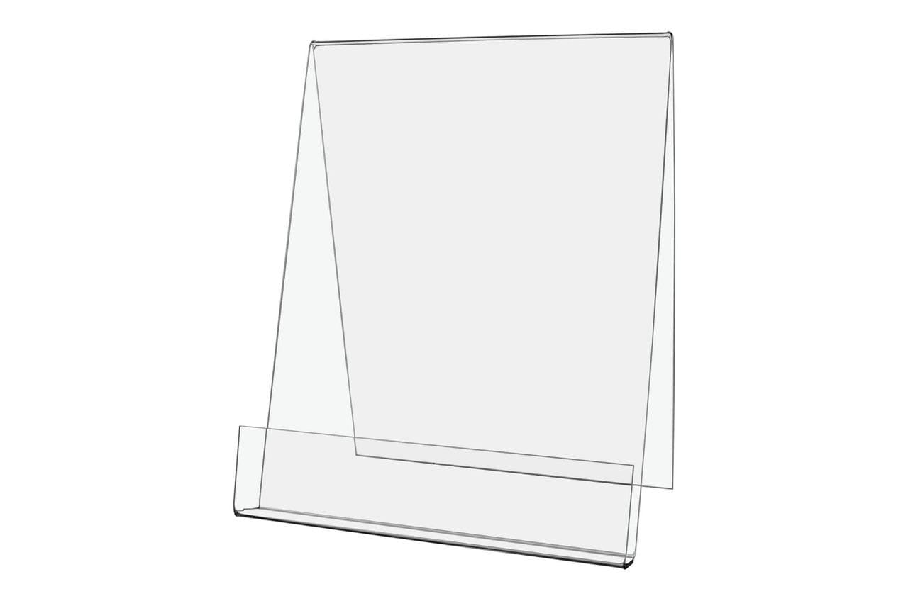 Clear Acrylic Easel 8.5" x 11" Countertop J Stand