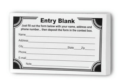 5" Blank Contest Entry Forms 100 Sheets Per Pad With Fancy Border