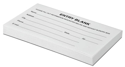 5" Blank Paper Raffle Contest Entry Forms Pad of 100 Sheets