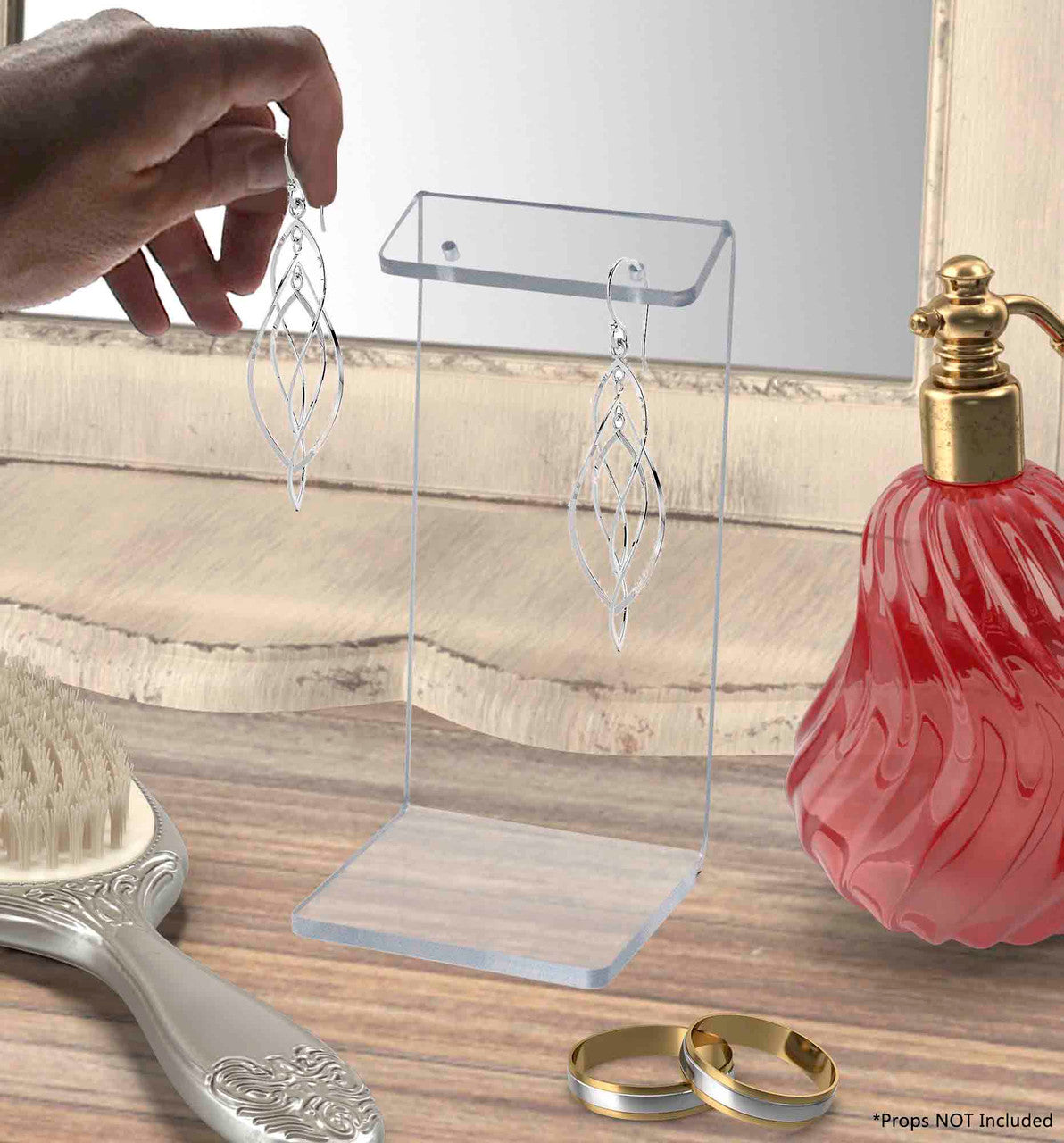 4"H Jewelry Earring Holder Counter Display Stand Large Acrylic