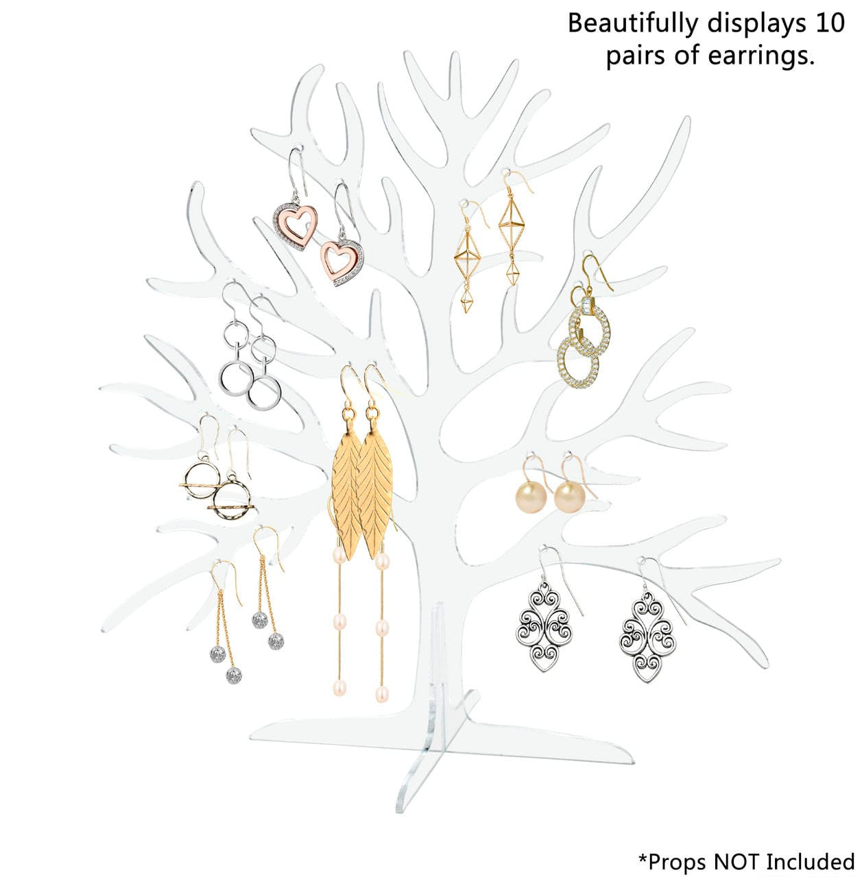 11"H Tree Shaped Earring Jewelry Counter Display Stand 10 Pairs