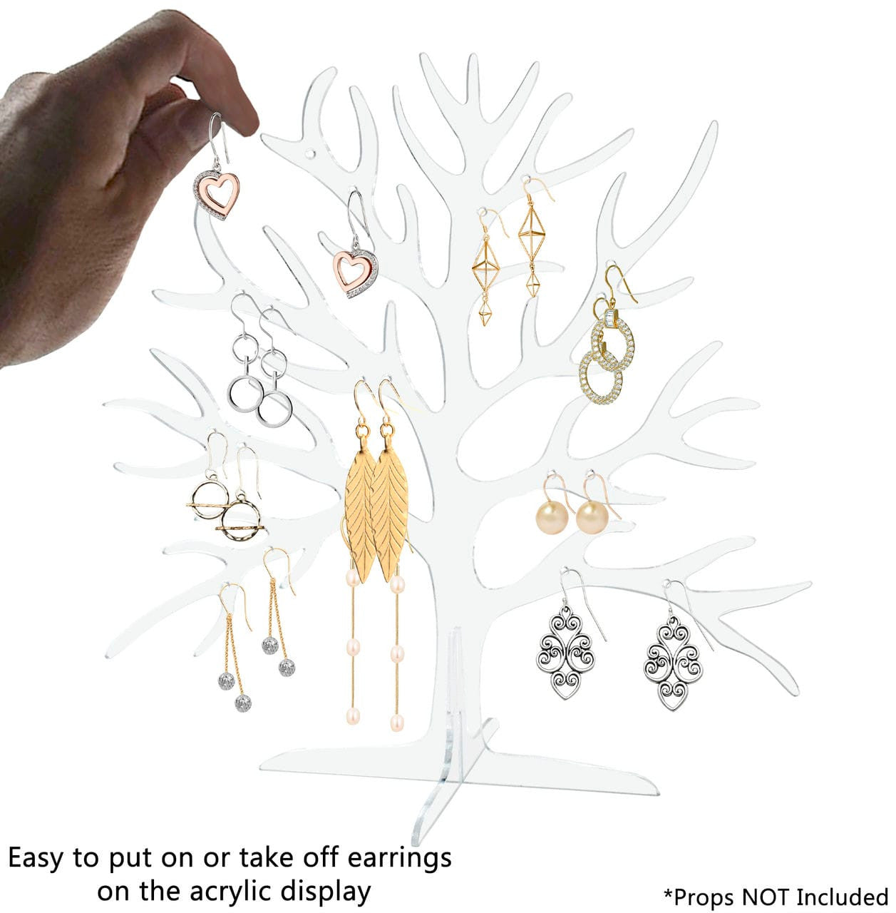 11"H Tree Shaped Earring Jewelry Counter Display Stand 10 Pairs