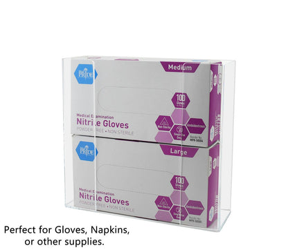 Medical Glove Box Dispenser Double Capacity Storage Bin