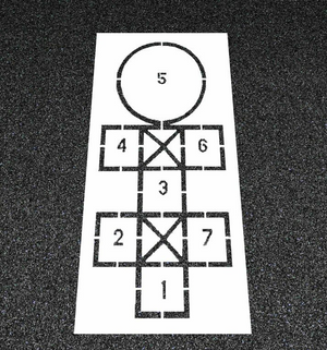Hopscotch Stencil DIY Kit Pavement Template for Hard Surfaces