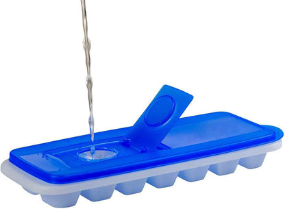 Ice Cube Tray with Lid No Spill Stackable Set Removable Covers