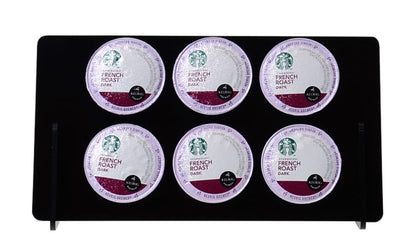 Coffee Pod Holder 6 Pocket Black Condiment Cups Acrylic