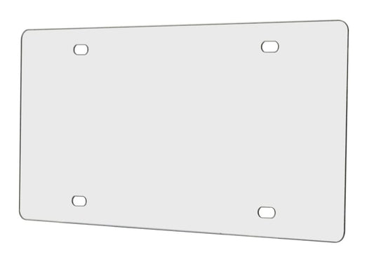 Blank License Plate Cover Laser Cut Acrylic with 4 Holes