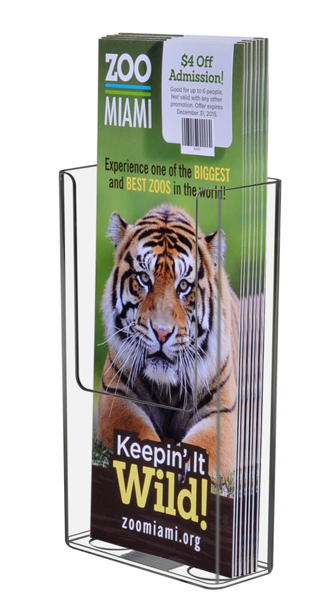 3.5"W Slim Trifold Brochure Holder Countertop or Wall Mount
