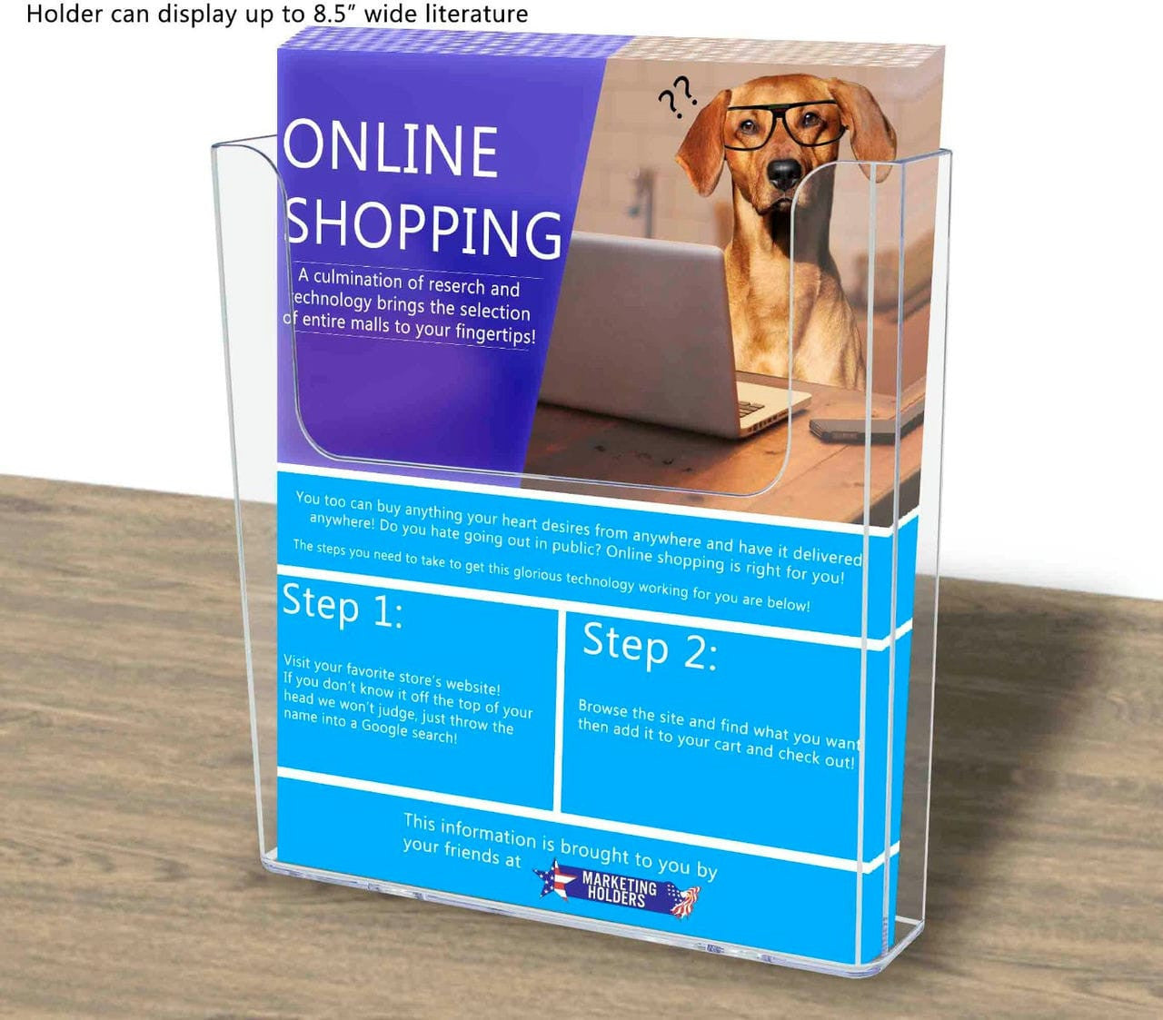 8.5"W Flyer Display Magazine Holder Wall or Countertop Display