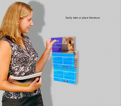 8.5"W Flyer Display Magazine Holder Wall or Countertop Display