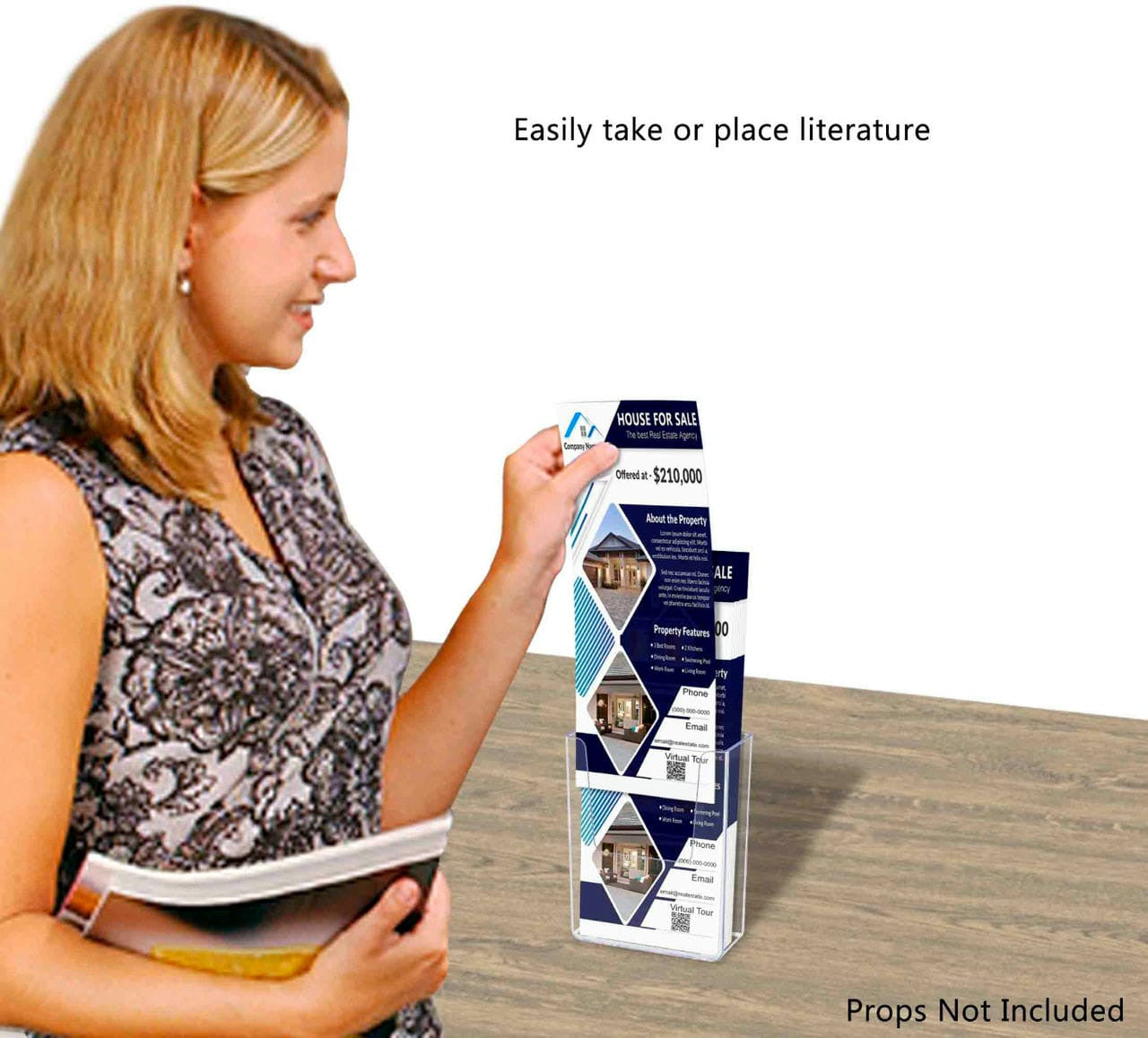 3.25"W Oversized Business Card Holder Wall or Countertop