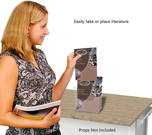 5.5"W Bifold Brochure Holder Deep Pocket Booklet Display Bin