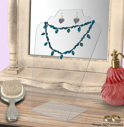 Jewelry Stand Earring Necklace Slant Back Display Showcase