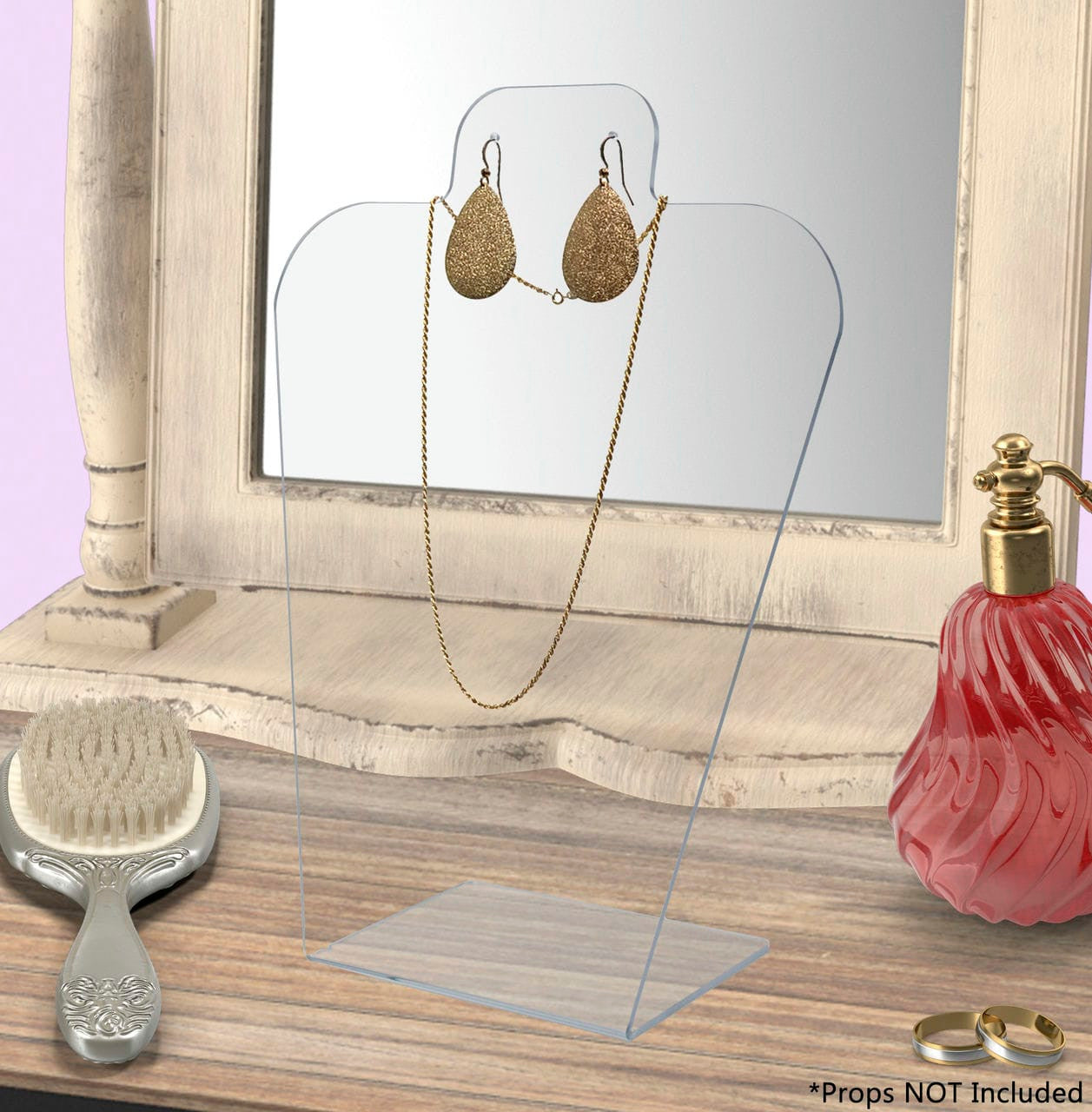 Earring Necklace Display Holder Slant Back Stand Vanity