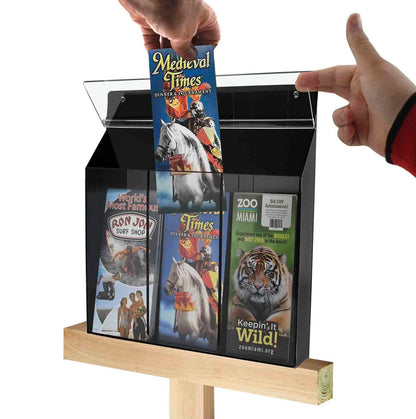 4"W x 9"H Outdoor Brochure Holder Wall Clear and Black Box
