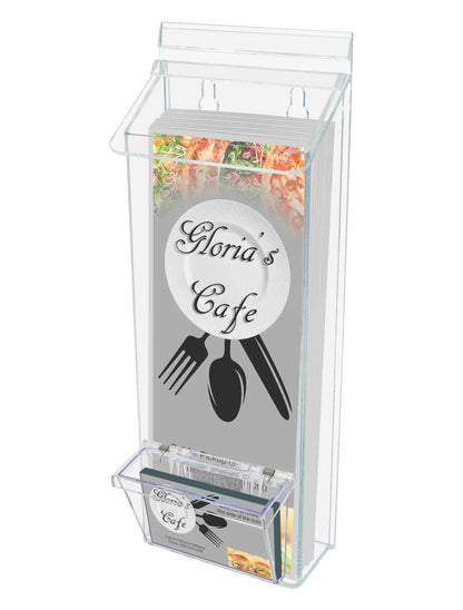 4"W x 11"H Outdoor Trifold Holder Wall Brochure Bin with Card Box