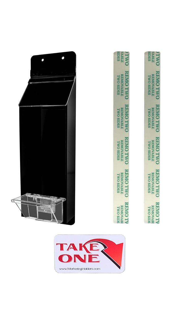 4"W x 9"H Outdoor Trifold Holder Clear and Black with Card Pocket