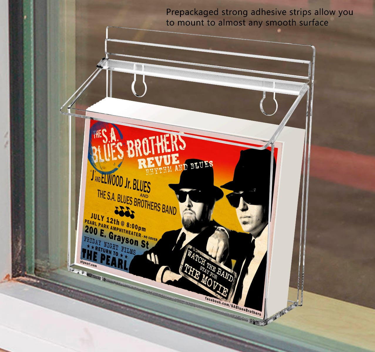 7.5"W x 5.5"H Outdoor Postcard Holder Wall Brochure Box with Lid