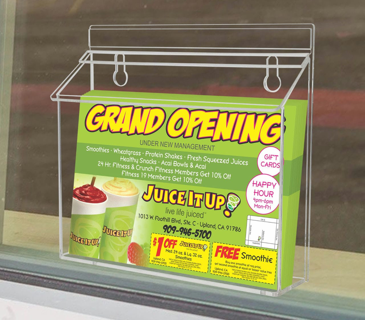 9"W x 6"H Outdoor Bifold Booklet Holder Wall Brochure Box with Lid