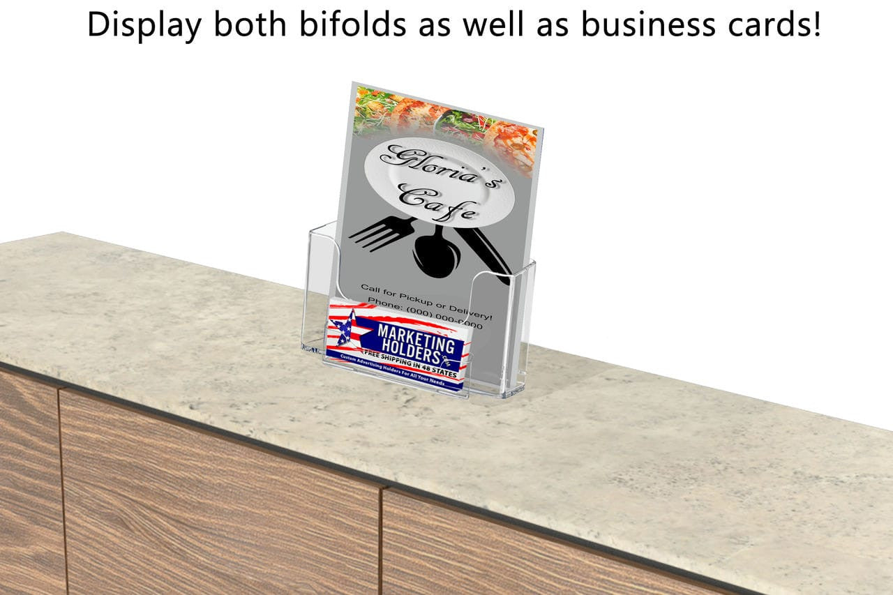 Booklet Holder for 6.5"W Pamphlets with Business Card Slot