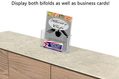 Booklet Holder for 6.5"W Pamphlets with Business Card Slot