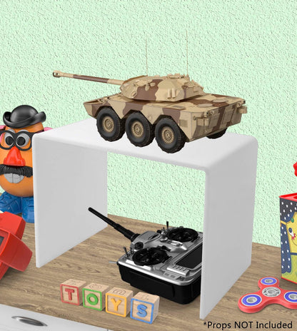 10.25" x 6" Riser Display Stand White Acrylic Showcase Platform