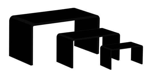 3 Piece Rectangular Risers 2" 3" 4" Deep Display Pedestal Stands