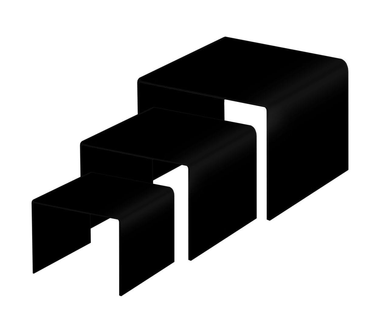 3 Piece Black Acrylic  5" 6" 7" Display Pedestals