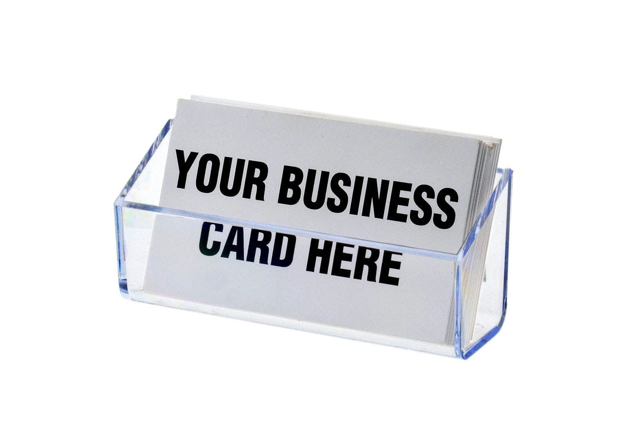 Business Card Holder Trough Style Clear Wall Mount Extra Capacity