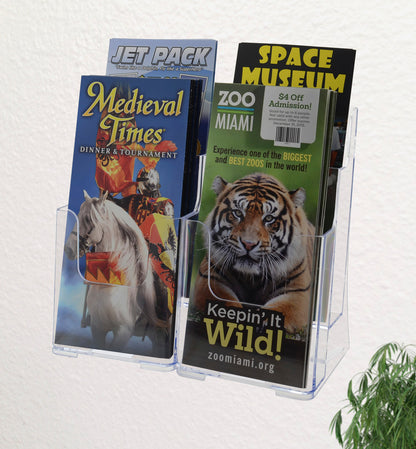 Trifold Display Stand for 4"W Brochures 2 Tier Organizer