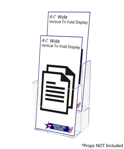 Pegboard 4"W Trifold Brochure Multi Pocket Rack