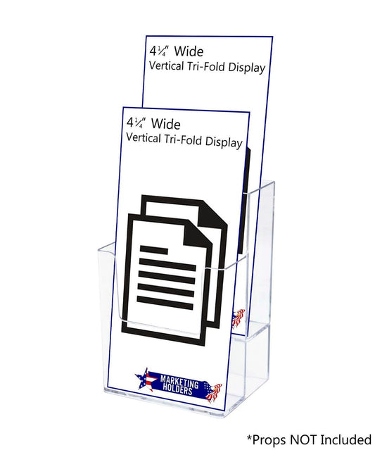 Pegboard 4"W Trifold Brochure Multi Pocket Rack