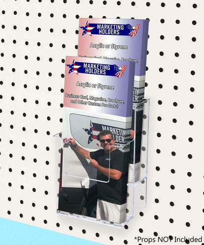 Pegboard 4"W Trifold Brochure Multi Pocket Rack