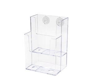 Suction Cup 4"W Trifold Brochure Window Mount Display