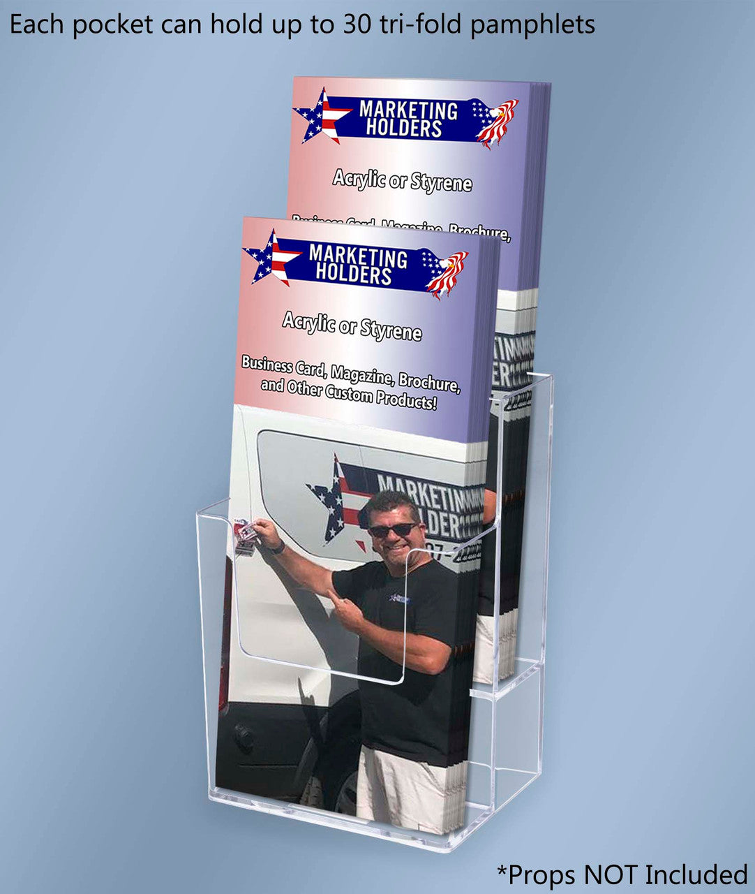 Suction Cup 4"W Trifold Brochure Window Mount Display