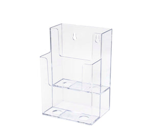 Trifold Holder for 4"W Brochures 2 Tier Multi Pocket Display Rack