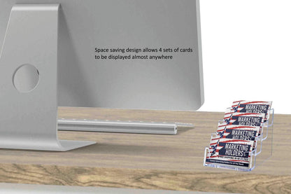 4 Pocket Tiered Retail Gift Card Display Business Card Holder