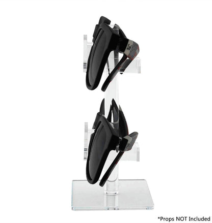 Double Tiered Eyewear Stand Countertop Display with Square Base