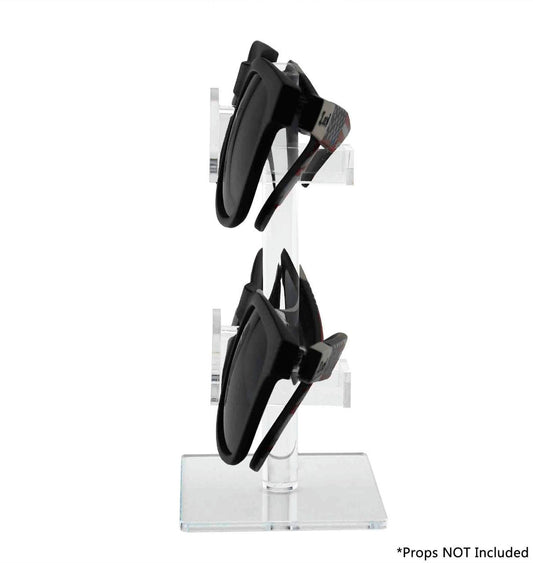 Double Tiered Eyewear Stand Countertop Display with Square Base