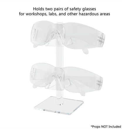 Double Tiered Eyewear Stand Countertop Display with Square Base