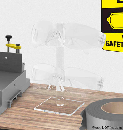 Double Tiered Eyewear Stand Countertop Display with Square Base