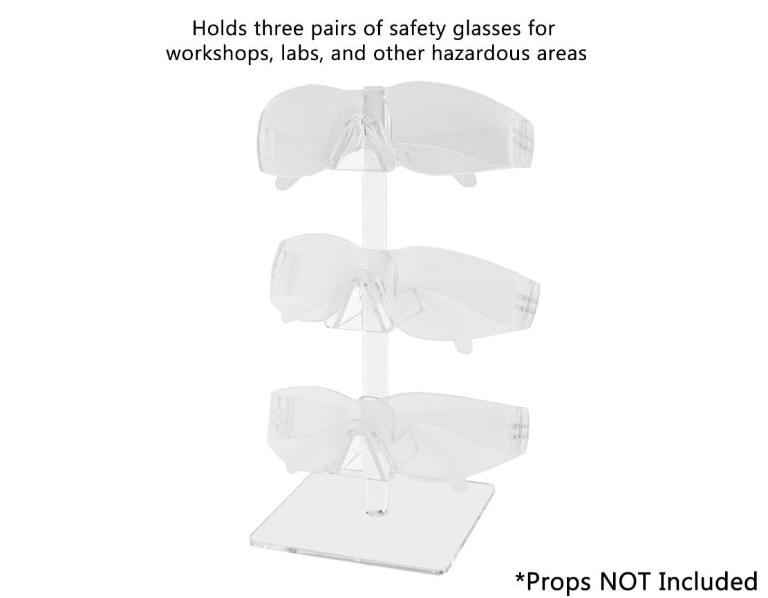 Sunglasses Eyewear Three Pair Tabletop Display Stand Square Base
