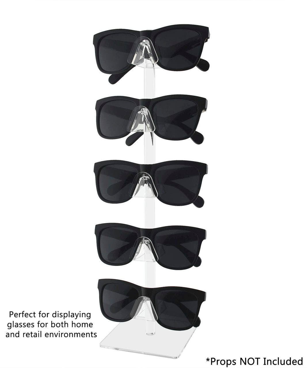 Eyewear Display Stand Sunglasses 5 Pair Tabletop with Square Base