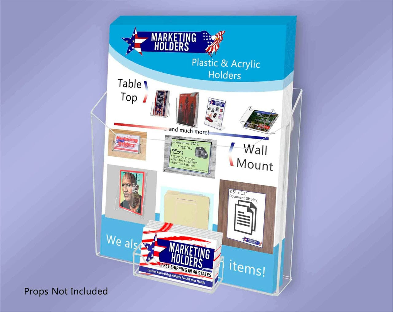 Suction Cup 8.5"W Catalog Holder with Card Pocket