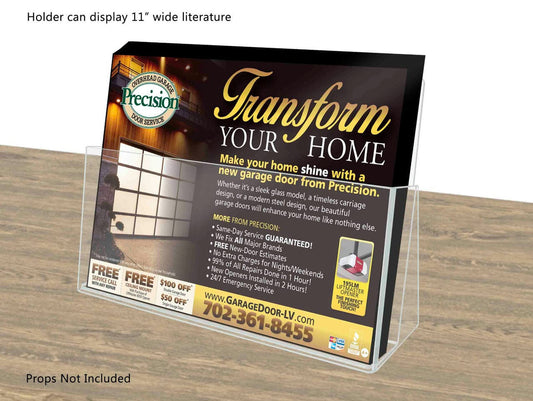 11"W Flyer Holder Freestanding Slant Back Literature Display